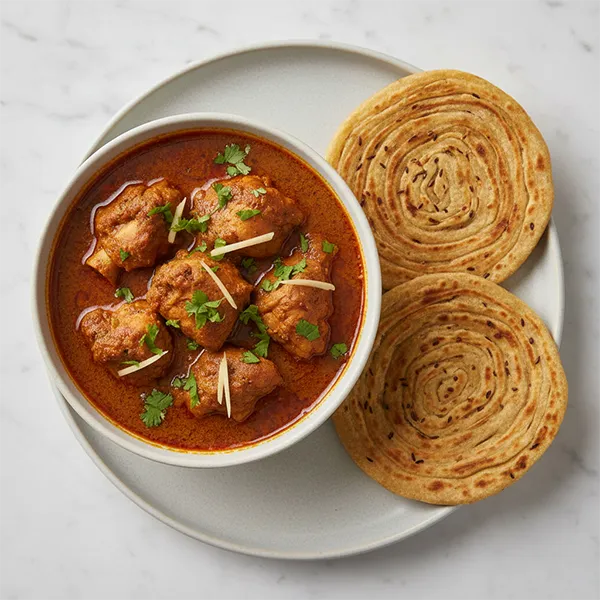 Chicken Tarkari With Masala Paratha